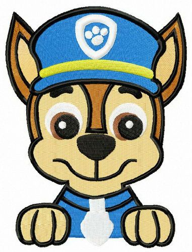 Police puppy Chase machine embroidery design