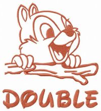 Double chipmunk embroidery design