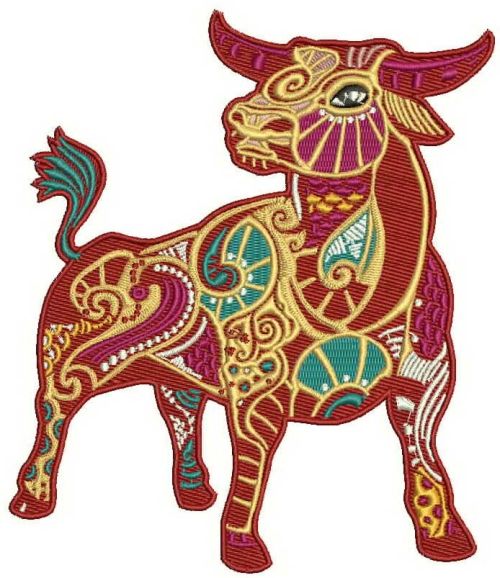 Taurus machine embroidery design