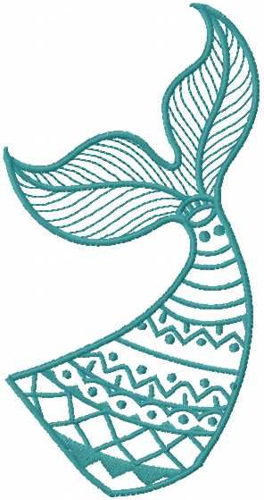 fish tale free embroidery design