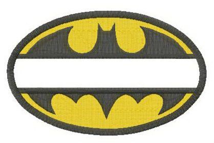 Batman oval monogram machine embroidery design