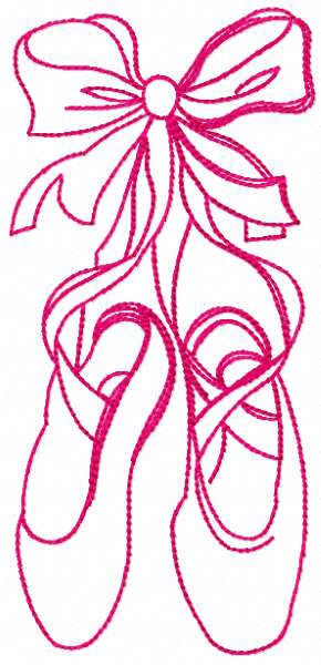 red pointe shoes free embroidery design