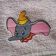 Bath towel with dumbo embroidered design