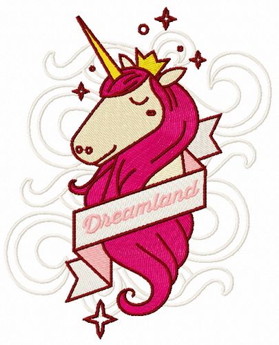 Unicorn from Dreamland machine embroidery design