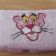 Pink Panther design on towel embroidered