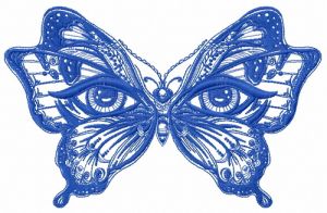 Magic eyes butterfly embroidery design