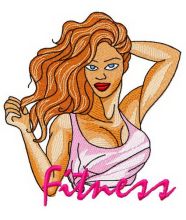 Fitness girl 3 embroidery design