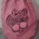 Pink embroidered bag for shoes with Monster High sketch logo on it