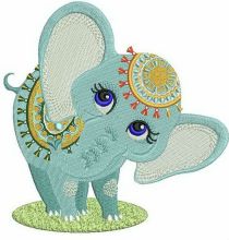 Circus elephant embroidery design