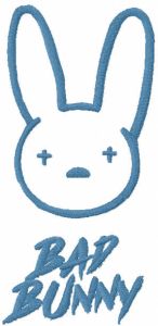 Bad bunny full logo embroidery design