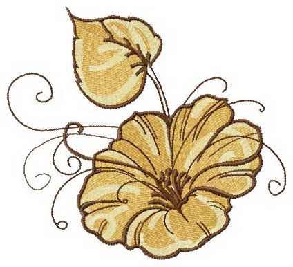 Morning glory flowers machine embroidery design