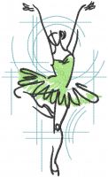 Ballerina green tutu free embroidery design