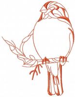 Desenho de bordado grátis pássaro pardal 3