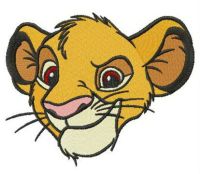 Sneering Simba embroidery design