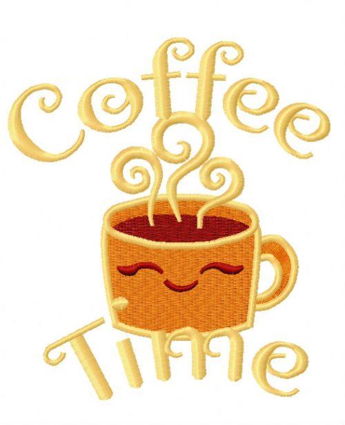 Coffee time 4 machine embroidery design