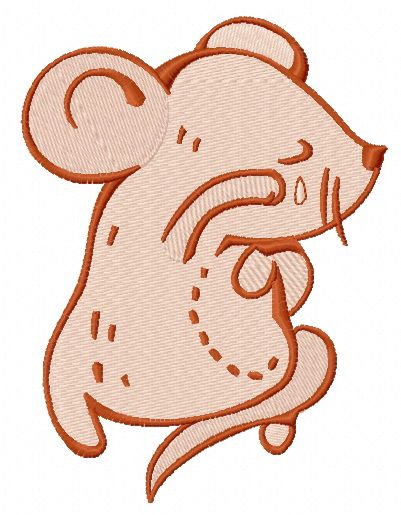 Tiny mouse crying 2 machine embroidery design