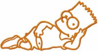 Bart relaxing one color embroidery design