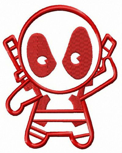 Deadpool ready to attack machine embroidery design