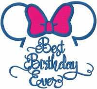 Best birthday ever embroidery design