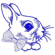 White bunny 5 embroidery design