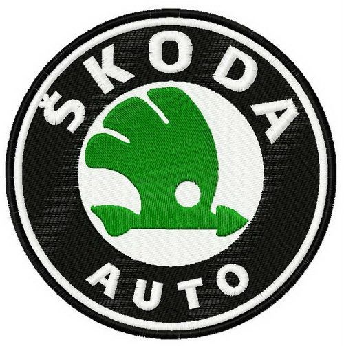 Skoda auto logo machine embroidery design