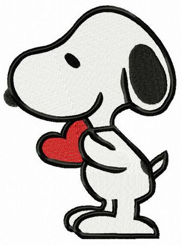 Snoopy with Valentina card machine embroidery design