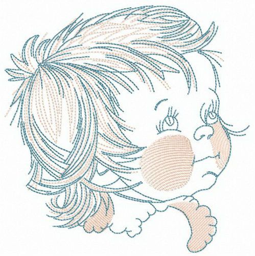 Rosy-cheeked baby machine embroidery design