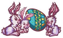 Easter bunnies embroidery design