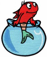 Fish in the aquarium embroidery design