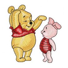 Baby Pooh and Piglet embroidery design