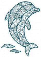 Mosaic dolphin 2 embroidery design