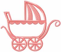 Baby carriage free embroidery design