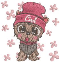 Cool dog embroidery design