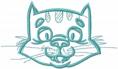 Happy cat muzzle free embroidery design