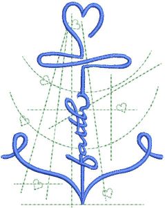 Anchor faith embroidery design