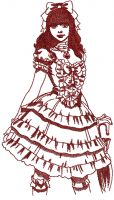 Vintage Girl embroidery design