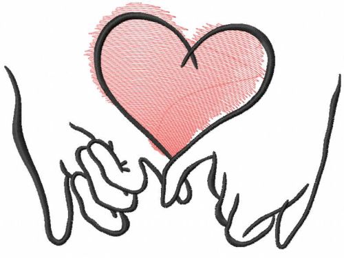 Love holding hands embroidery design
