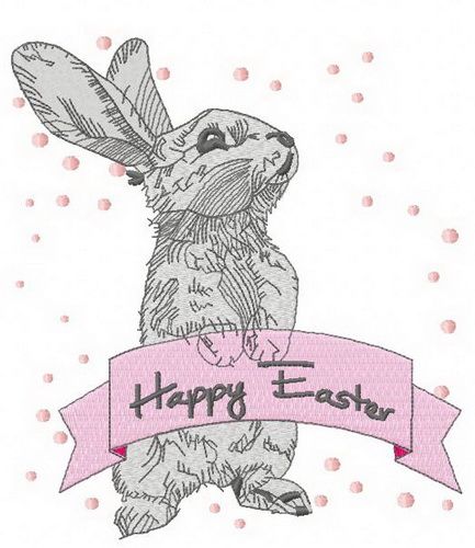 Happy Easter machine embroidery design
