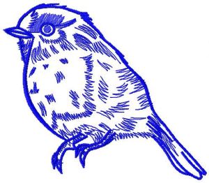 Bullfinch one color embroidery design