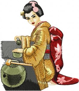 Tea Geisha embroidery design