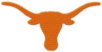 Texas University Longhorns logo embroidery design