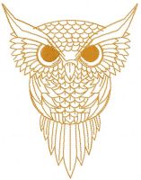 Brown owl embroidery design