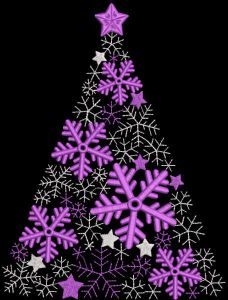 Snowflakes Christmas tree embroidery design