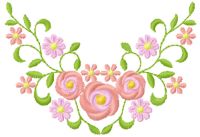 Rose collar embroidery design