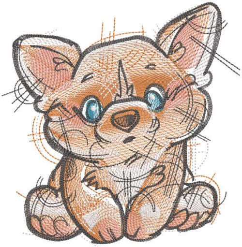 Sitting Corgi sketch free embroidery design