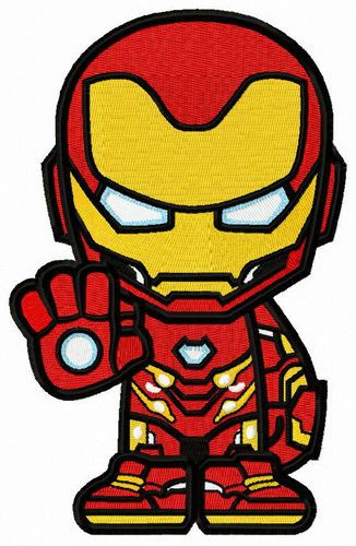Iron-willed Iron Man machine embroidery design