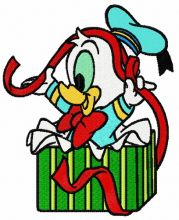 Donald with ribbon 4 embroidery design