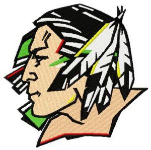 Fighting Sioux logo embroidery design