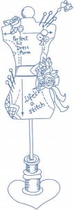 Mannequin sketch embroidery design