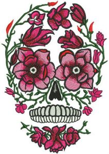 Disguised skull embroidery design